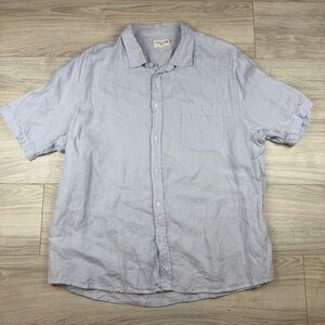 Monoprix Premium Light Blue Button Down Line Shirt‎ Men's Size XXL